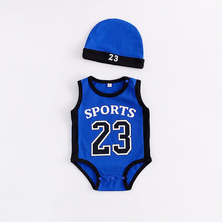Five-Color Sports Baby Clothing Basketball No 23 Modeling Jumpsuit