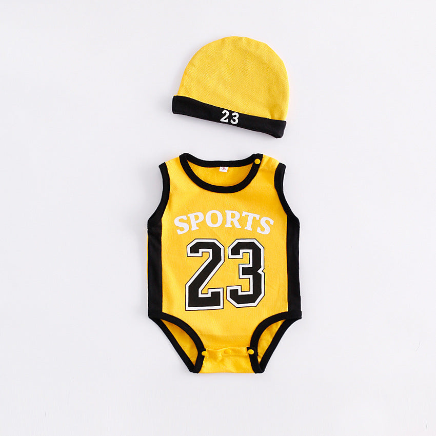 Five-Color Sports Baby Clothing Basketball No 23 Modeling Jumpsuit